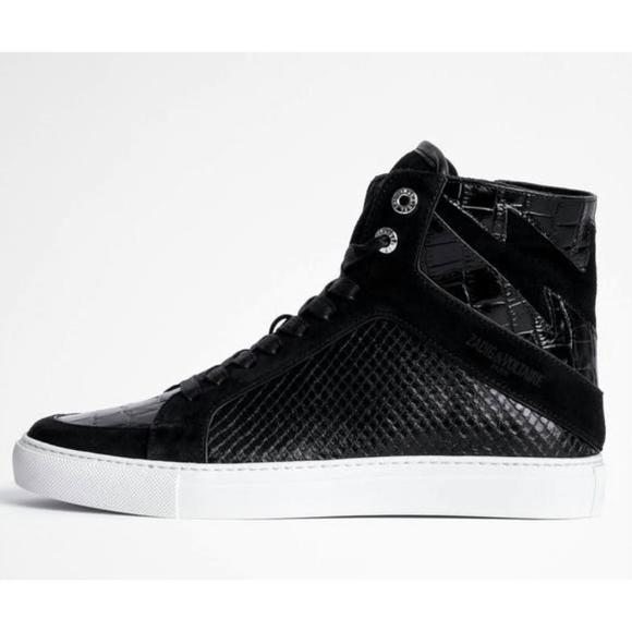 NEW ZADIG & VOLTAIRE hi top sneaker in black - Picture 2 of 2